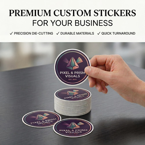 100 custom round logo stickers - 100,